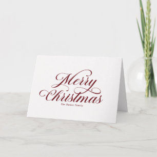 Cartes Pour Fêtes Annuelles Joyeux Noël élégant écriture calligraphique rouge