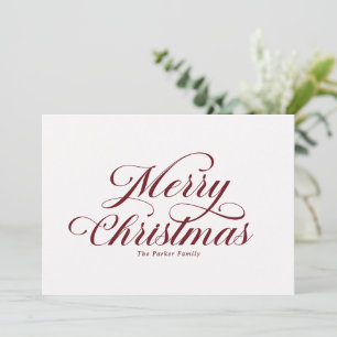 Cartes Pour Fêtes Annuelles Joyeux Noël élégant écriture calligraphique rouge