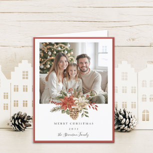Cartes Pour Fêtes Annuelles Joyeux Noël Élégant en Terracotta 2 Photos