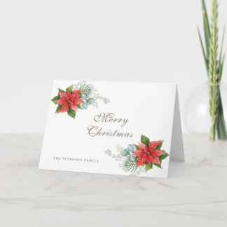 Cartes Pour Fêtes Annuelles Joyeux Noël Élégant Floral Poinsettia