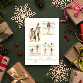 Cartes Pour Fêtes Annuelles Joyeux Noël Elegant Gold Calligraphie 5 Photo