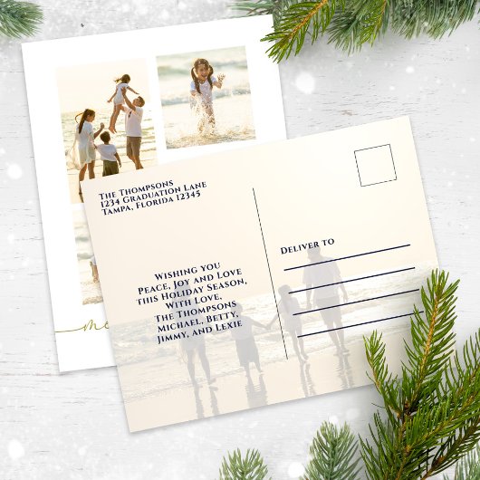 Cartes Pour Fêtes Annuelles Joyeux Noël Elegant Gold Calligraphie 5 Photo