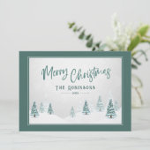 Cartes Pour Fêtes Annuelles Joyeux Noël Elégant Pays Hiver Art Scène (Debout devant)