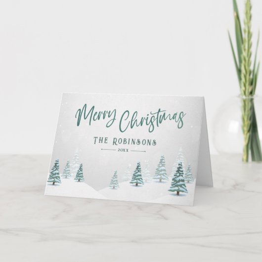 Cartes Pour Fêtes Annuelles Joyeux Noël élégant rustique Country Winter Tree (Devant)