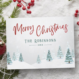 Cartes Pour Fêtes Annuelles Joyeux Noël élégant rustique Country Winter Tree