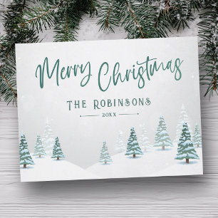 Cartes Pour Fêtes Annuelles Joyeux Noël élégant rustique Country Winter Tree