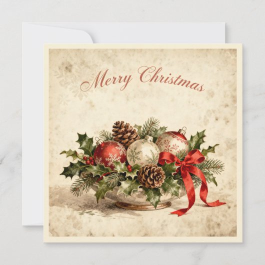 Cartes Pour Fêtes Annuelles Joyeux Noël Élégant Rustique Simple Typographie (Devant)