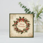Cartes Pour Fêtes Annuelles Joyeux Noël Élégant Rustique Simple Typographie (Debout devant)