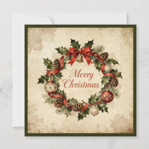Cartes Pour Fêtes Annuelles Joyeux Noël Élégant Rustique Simple Typographie