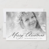 Cartes Pour Fêtes Annuelles Joyeux Noël | Élégant script photo (Devant)