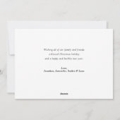 Cartes Pour Fêtes Annuelles Joyeux Noël Élégant Script Photo Noël (Dos)