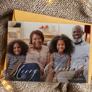 Cartes Pour Fêtes Annuelles Joyeux Noël élégant script simple photo