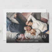 Cartes Pour Fêtes Annuelles Joyeux Noël Élégant Script Snowflakes Photo (Devant)