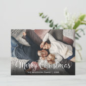 Cartes Pour Fêtes Annuelles Joyeux Noël Élégant Script Snowflakes Photo (Debout devant)