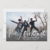 Cartes Pour Fêtes Annuelles Joyeux Noël Élégante Calligraphie 1 Photo (Devant)