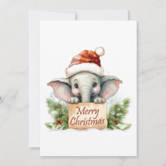 Cartes Pour Fêtes Annuelles Joyeux Noël éléphant