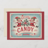 Cartes Pour Fêtes Annuelles Joyeux Noël Elf (Devant / Derrière)