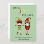 Cartes Pour Fêtes Annuelles Joyeux Noël Elf visage Masque Étendre Joie 2020 (Devant / Derrière)