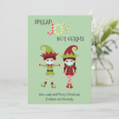 Cartes Pour Fêtes Annuelles Joyeux Noël Elf visage Masque Étendre Joie 2020 (Debout devant)