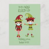 Cartes Pour Fêtes Annuelles Joyeux Noël Elfed Up Funny Visage Masque 2021 (Devant)