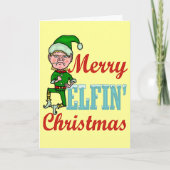 Cartes Pour Fêtes Annuelles Joyeux Noël Elfin (Devant)
