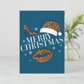 Cartes Pour Fêtes Annuelles Joyeux Noël empreinte de léopard femmes (Debout devant)
