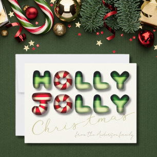 Cartes Pour Fêtes Annuelles Joyeux Noël en 3D vert rouge