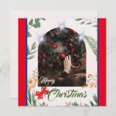 Cartes Pour Fêtes Annuelles Joyeux Noël en arc de cercle (Devant / Derrière)