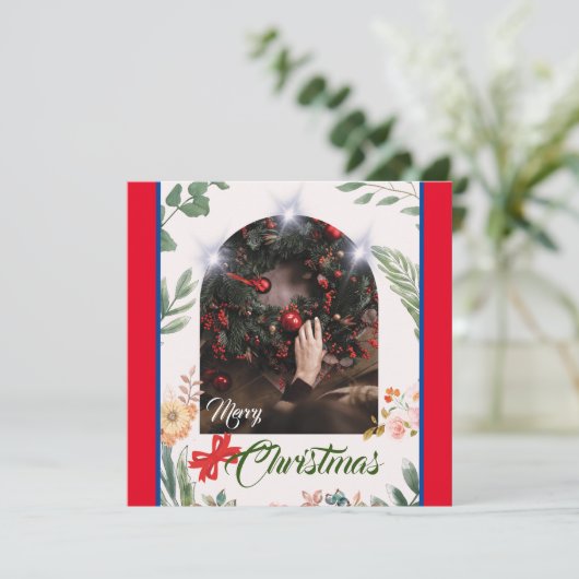 Cartes Pour Fêtes Annuelles Joyeux Noël en arc de cercle (Debout devant)