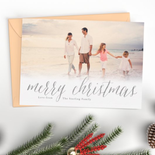 Cartes Pour Fêtes Annuelles Joyeux Noël en argent Parties scintillant Look Fêt