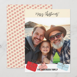Cartes Pour Fêtes Annuelles Joyeux Noël en Couleurs Mignonnes en Une Photo