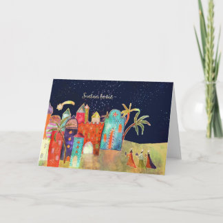 Cartes Pour Fêtes Annuelles Joyeux Noël en croate, trois sages