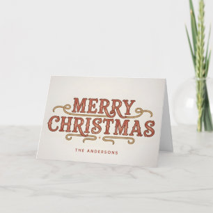 Cartes Pour Fêtes Annuelles Joyeux Noël en écriture rétro occidentale