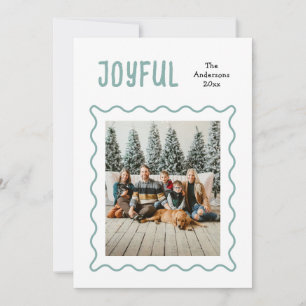 Cartes Pour Fêtes Annuelles Joyeux Noël en famille Cadre photo ondulé modern