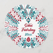 Cartes Pour Fêtes Annuelles Joyeux Noël en luxembourgeois Schéi Feierdeeg (Devant / Derrière)