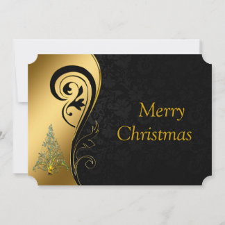 Cartes Pour Fêtes Annuelles Joyeux Noël en noir et or