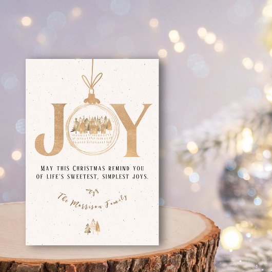 Cartes Pour Fêtes Annuelles Joyeux Noël en or et beige