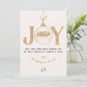 Cartes Pour Fêtes Annuelles Joyeux Noël en or et beige (Debout devant)