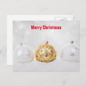 Cartes Pour Fêtes Annuelles Joyeux Noël en or et en argent (Devant / Derrière)