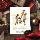 Cartes Pour Fêtes Annuelles Joyeux Noël en or photo