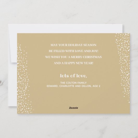 Cartes Pour Fêtes Annuelles Joyeux Noël en or photo multiple (Dos)