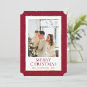 Cartes Pour Fêtes Annuelles Joyeux Noël en or rouge (Debout devant)