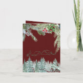 Cartes Pour Fêtes Annuelles Joyeux Noël en pin rustique traditionnel de Bourgo (Dos)