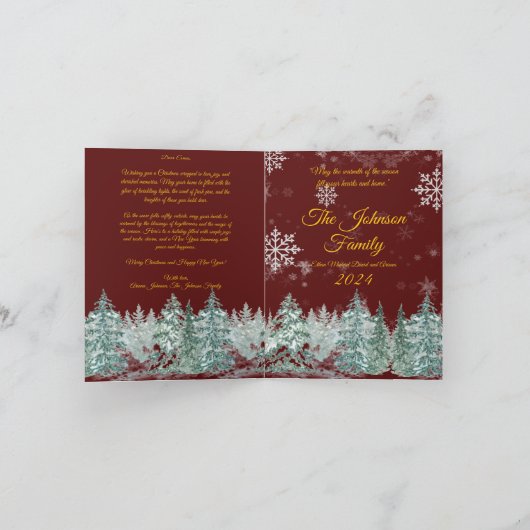 Cartes Pour Fêtes Annuelles Joyeux Noël en pin rustique traditionnel de Bourgo (Intérieur)