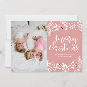 Cartes Pour Fêtes Annuelles Joyeux Noël en rose