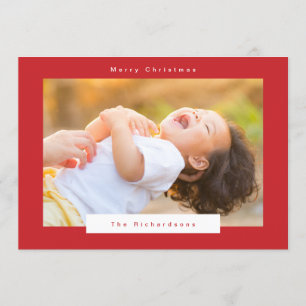 Cartes Pour Fêtes Annuelles Joyeux Noël en rouge et blanc photo