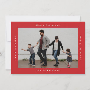 Cartes Pour Fêtes Annuelles Joyeux Noël en rouge et blanc photo
