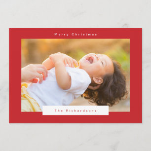 Cartes Pour Fêtes Annuelles Joyeux Noël en texte rouge et blanc photo