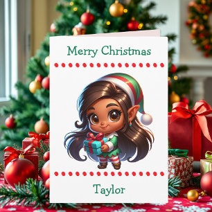 Cartes Pour Fêtes Annuelles Joyeux Noël enfantin mignon Recherche de mots à