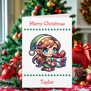Cartes Pour Fêtes Annuelles Joyeux Noël enfantin mignon Recherche de mots à